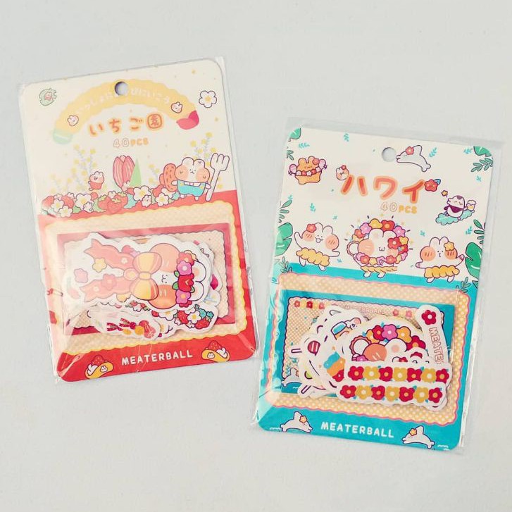 

40 pcs Sticker Meaterball | stiker kelinci lucu untuk planner scrapbook waterproof