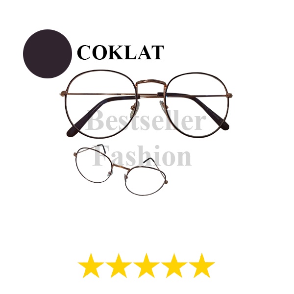 (COD) Kacamata Fashion Korea Frame OVAL Kacamata Anti Radiasi Metal Transparant Kacamata Anti Radiasi Metal Gaya Retro Unisex Glassess NO CASE