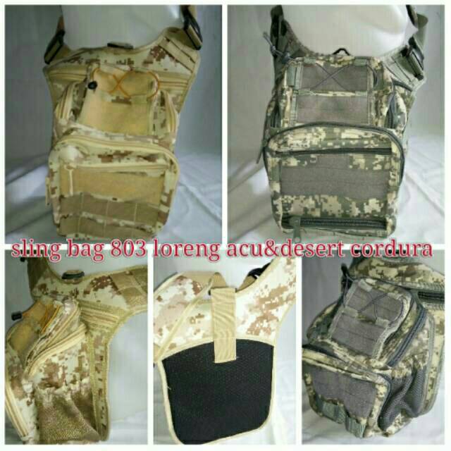 Sling bag mini 803 loreng acupat,gurun,multikem cordura local product