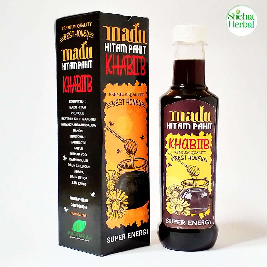 

Madu Hitam Pahit Plus Daun Insulin KHABIIB 470 gr - Menurunkan Gula Darah