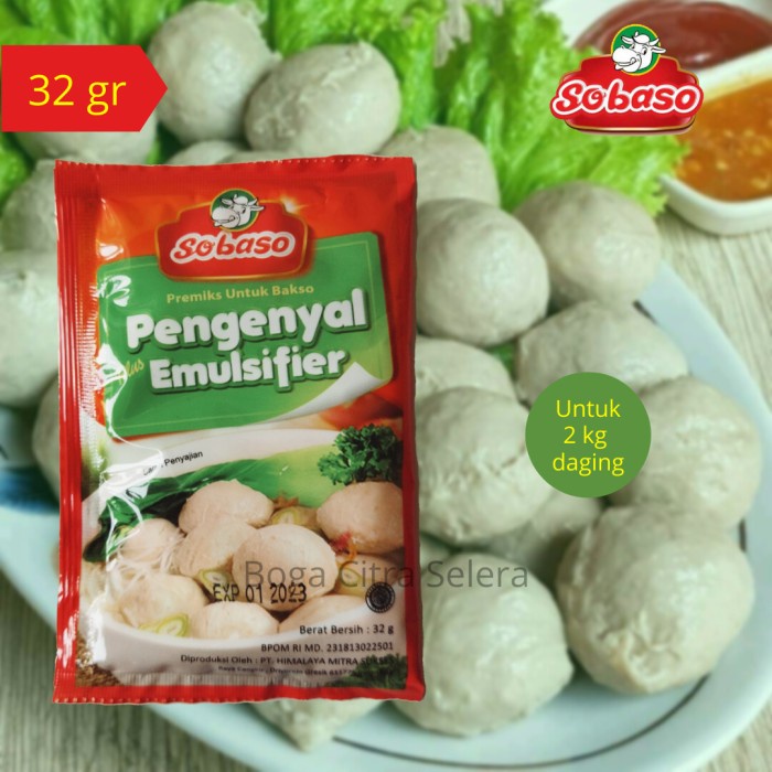 

BISA COD Sobaso Tepung Pengenyal Emulsifier Bakso 32gr (1 Dus)