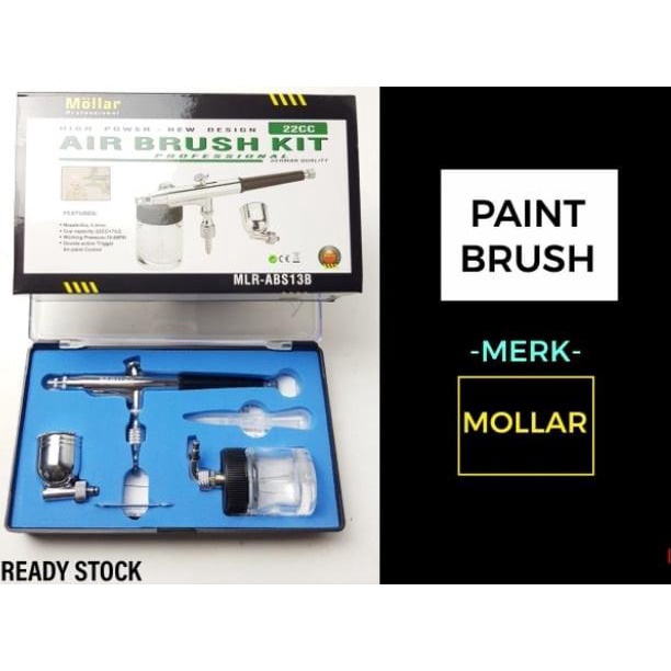 Ready stock] MOLLAR AIR BRUSH KIT SPRAY GUN LUKIS SPET AIR PENBRUSH AIRBRUSH ABS13B