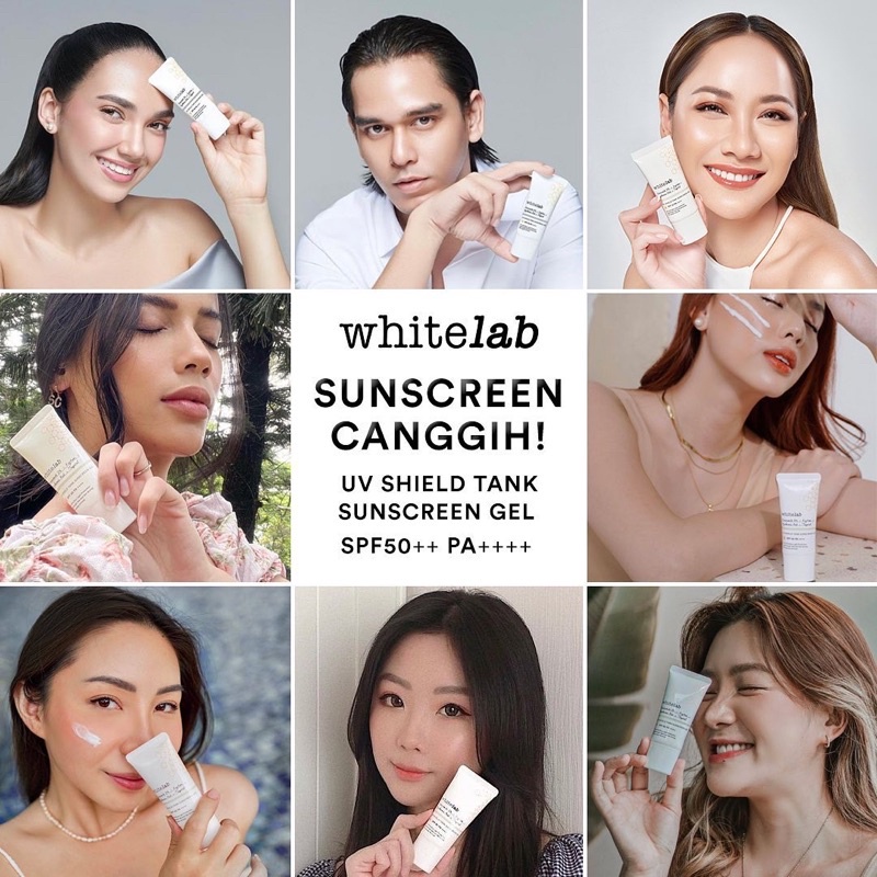 WHITELAB UV Shield Tank Sunscreen Gel SPF 50++ PA++++ 30gr BPOM Tabir Surya, Pelindung Wajah