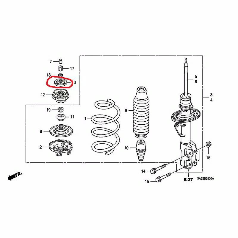 Karet Support/Karet damper tatakan Support Shock Breaker Depan Honda