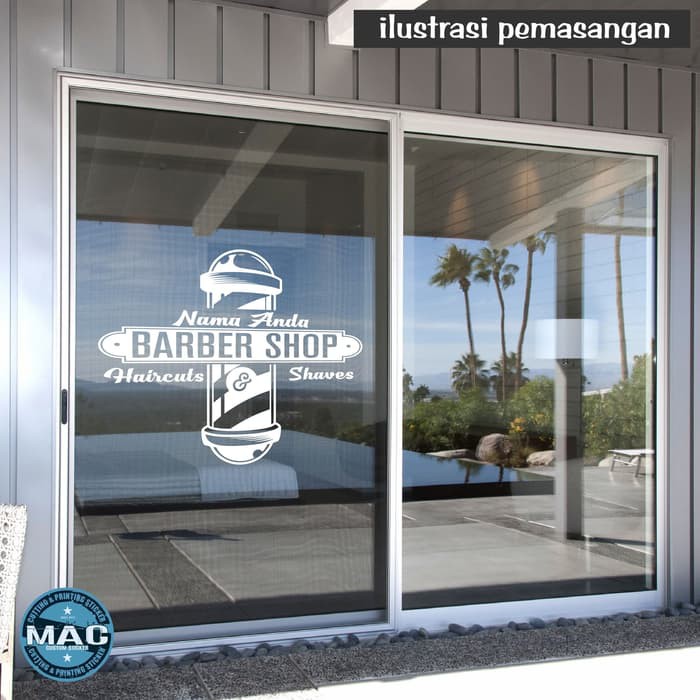 

CUTTING STICKER BARBERSHOP TIPE 01 - BISA CUSTOM NAMA ANDA