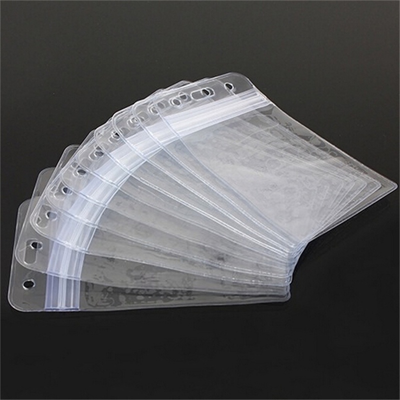 (LUCKID) 10pcs Tag Nama Vertikal Bahan Plastik Transparan Anti Air Dengan Resleting