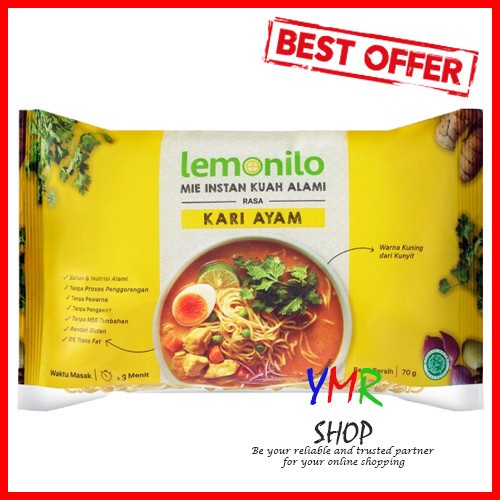 

s574gfd Mie Instant Lemonilo Kuah Kari Ayam Halal Sehat Alami Ff064151E