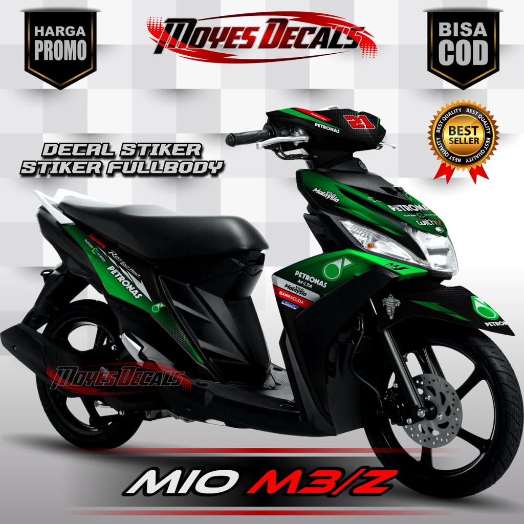 Decal Mio M3 Sticker Decal Mio m3 Fullbody Stiker yamaha Mio M3 Fullbody Petronas Hijau