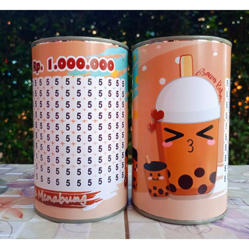 celengan boba target 1 juta pecahan 5 ribu free bubble wrap