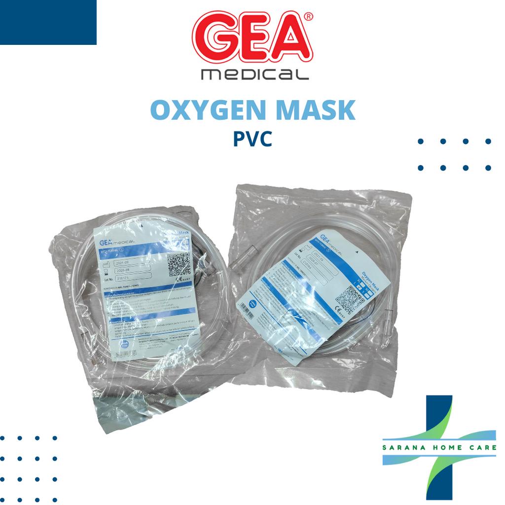 GEA Oxygen Mask PVC with tube/ masker oksigen dengan selang/alat bantu pernafasan