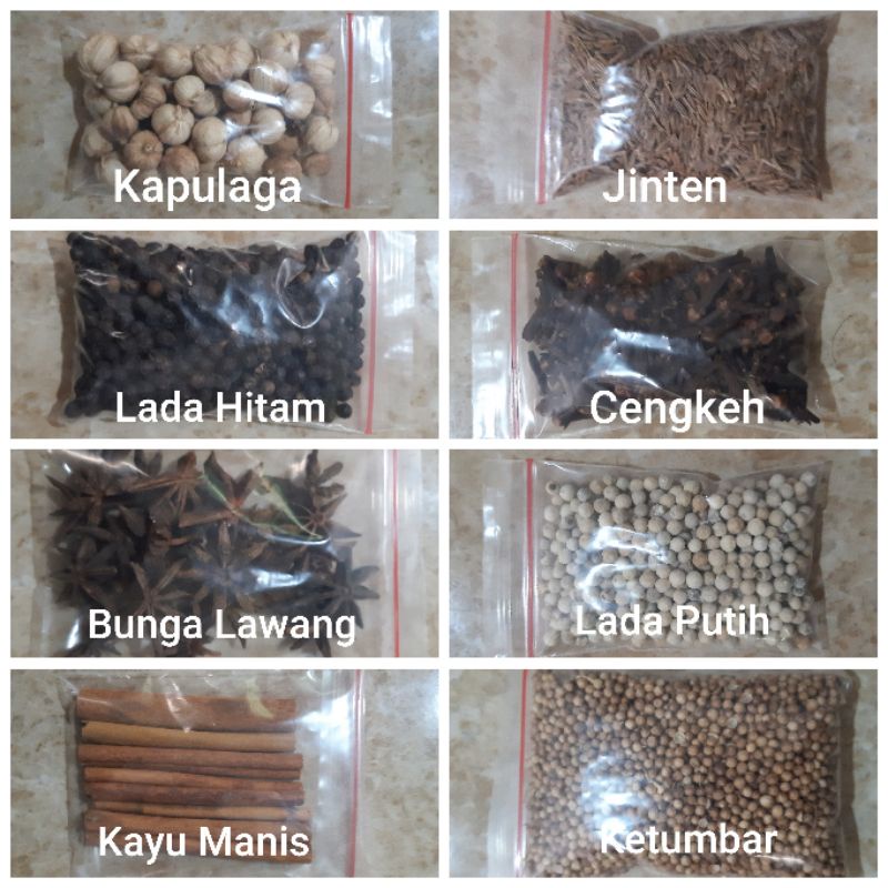 Aneka Rempah Utuh Bumbu Dapur JSR kualitas Premium