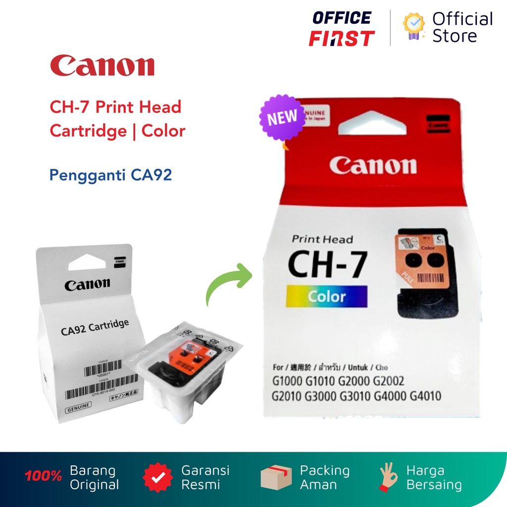 Canon CH-7 Color Warna Print Head Cartridge Printhead Pengganti CA92 CH7 CH 7
