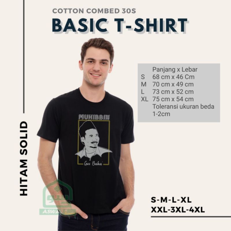 Kaos Santri Tokoh Kyai Gus Baha - Baju Distro Dakwah Muslim Katun Premium Kaos Tokoh