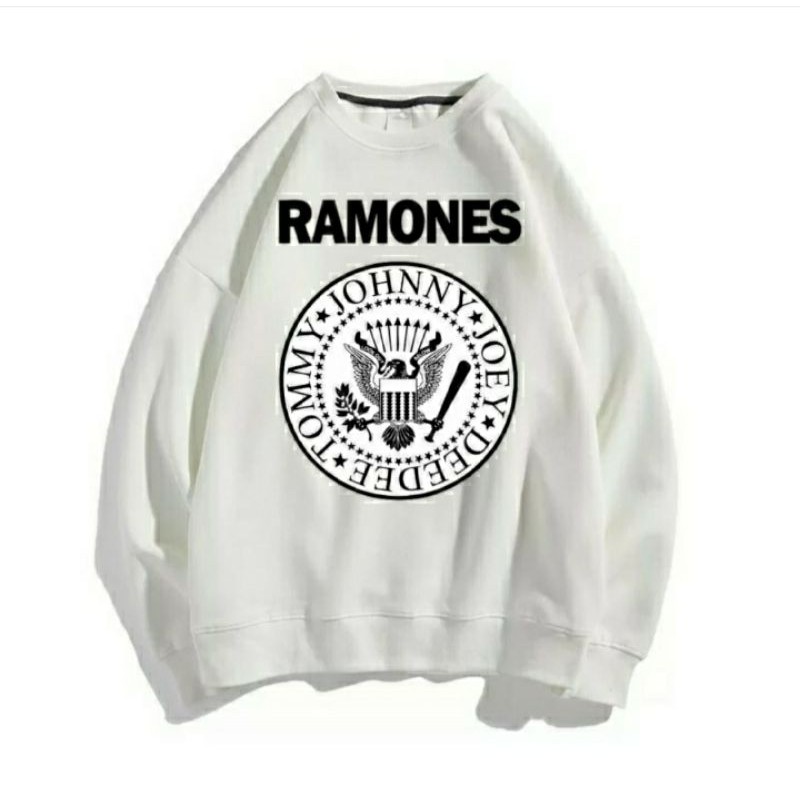 Ramones sweater unisex pria wanita oversize sweeter sweter wanita oversize