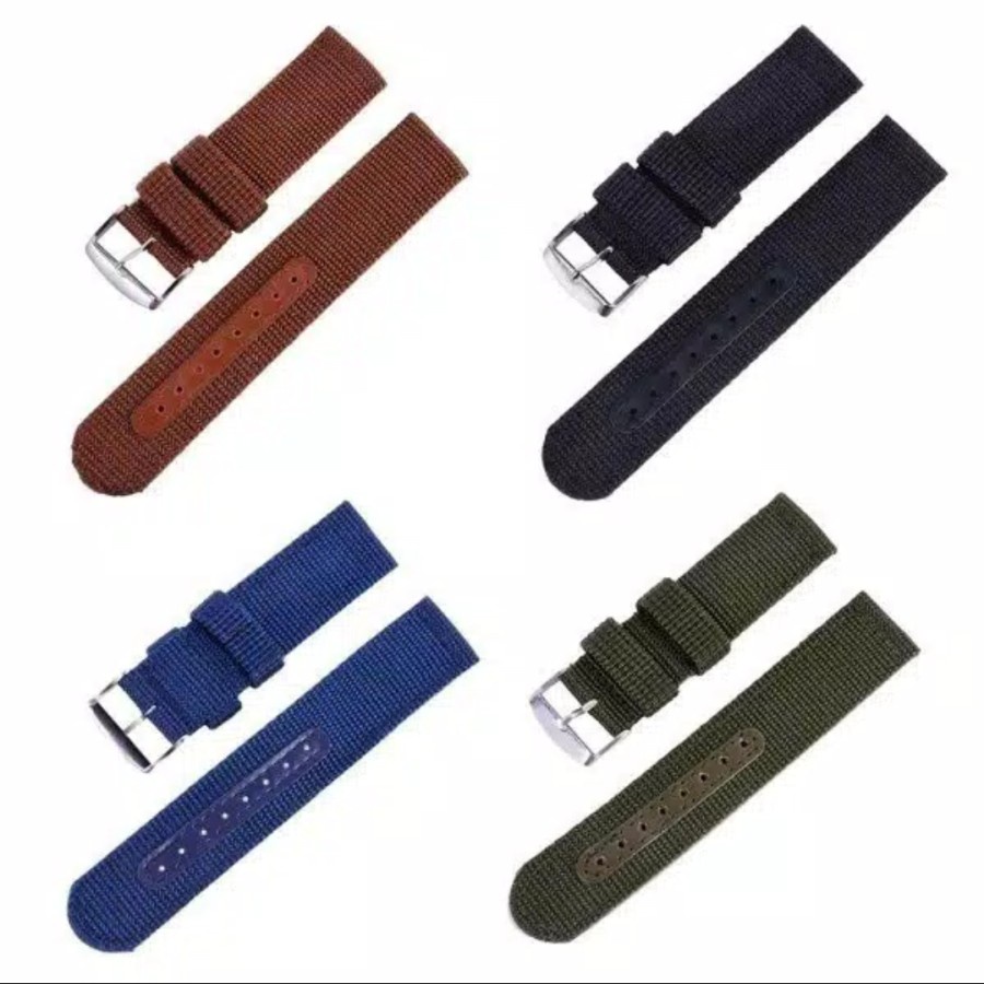 tali jam tangan murah / nylon murah / kanvas tali jam tangan / strap jam tangan kanvas / ukuran 20mm 22mm 24mm