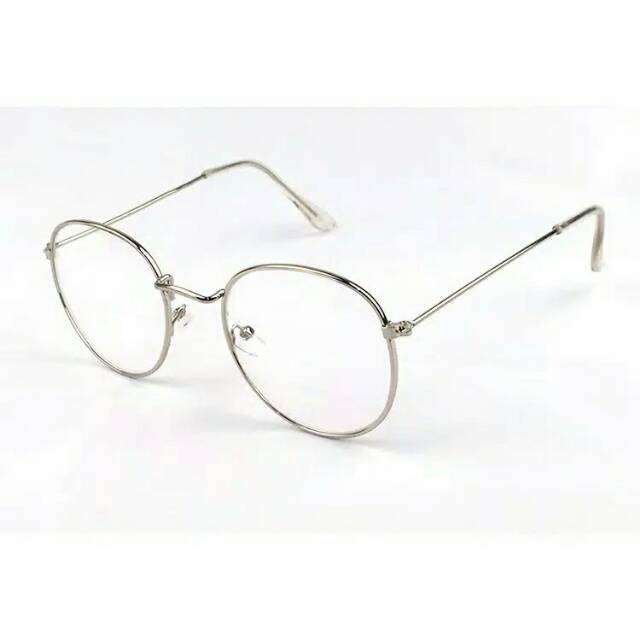 √BAYAR DITEMPAT√ Kacamata Wanita Oval Lensa Optik Bingkai Logam Gaya Vintage Retro Kacamata Mewah