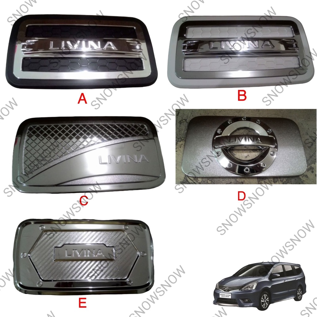 Tank Cover Grand Livina Hitam Putih Chrome