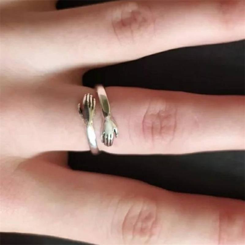 Cincin Model Terbuka Desain Hati Warna Silver Untuk Wanita