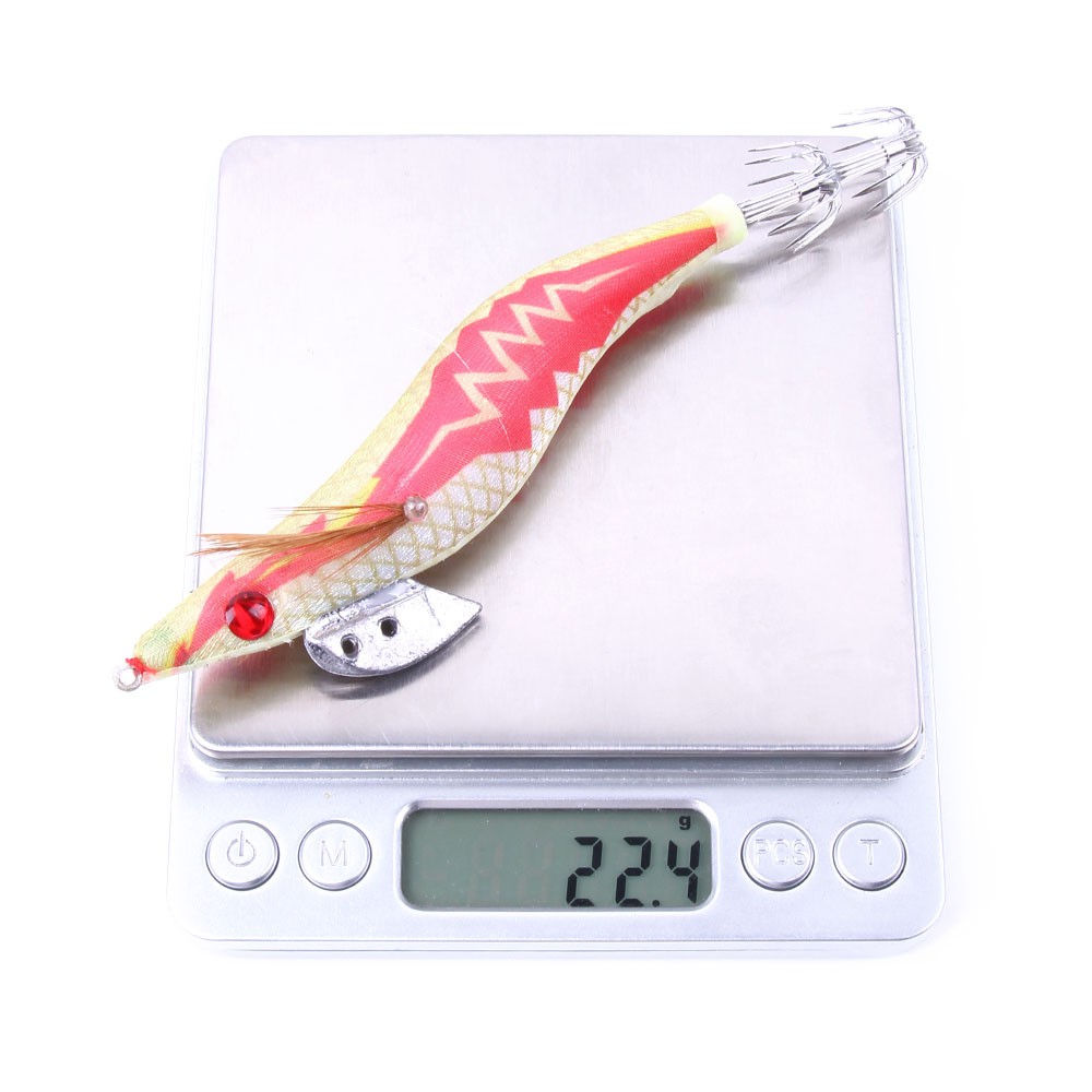 Hengjia 10Pcs Umpan Pancing Bentuk Cumi-cumi Udang 2.5 / 3 / 3.5 # dengan Kail Jig Luminous