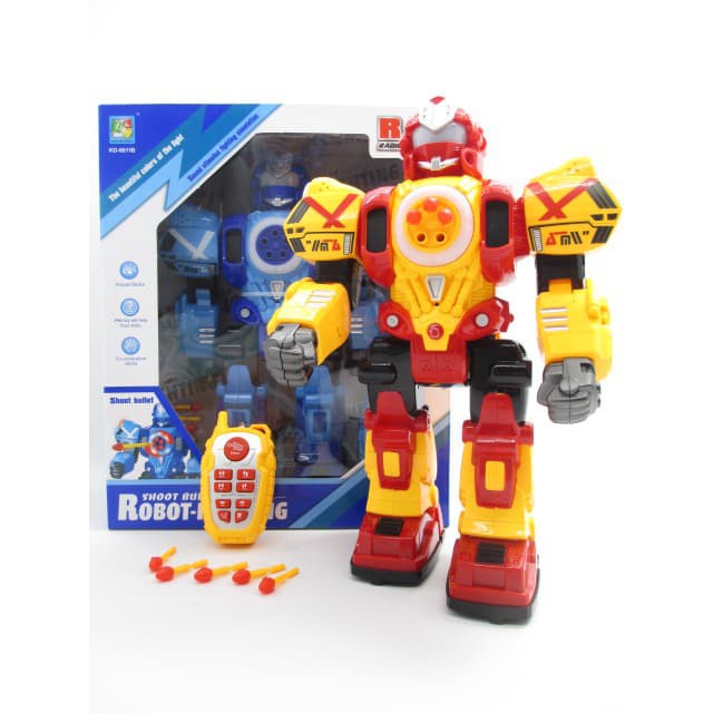 ROBOT... RC ROBOT FIGHTING SHOOT BULLET MAINAN REMOTE CONTROL