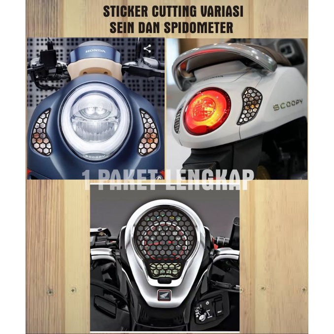 stiker cutting sticker variasi sein dan spidometer motor scoopy sarang lebah