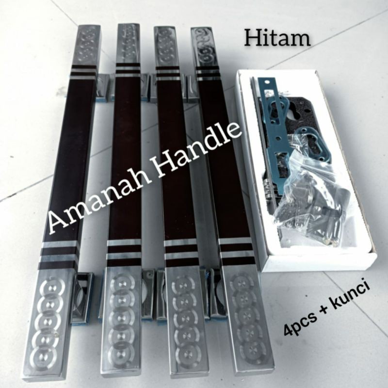 Tarikan Pintu Pink 1set kunci Handel Pintu rumah 1set kunci stainless kotak hitam grafir 45cm 33cm