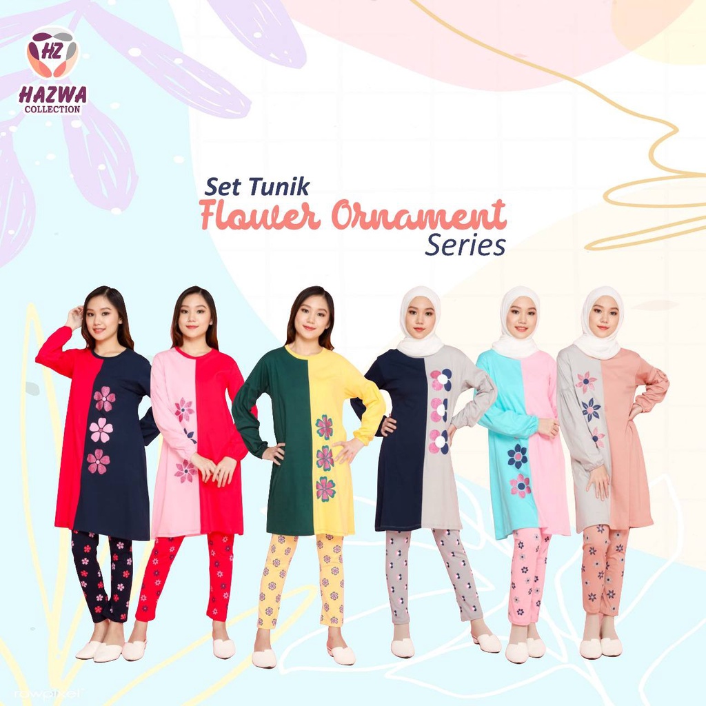 Set Tunik Flower Hazwa