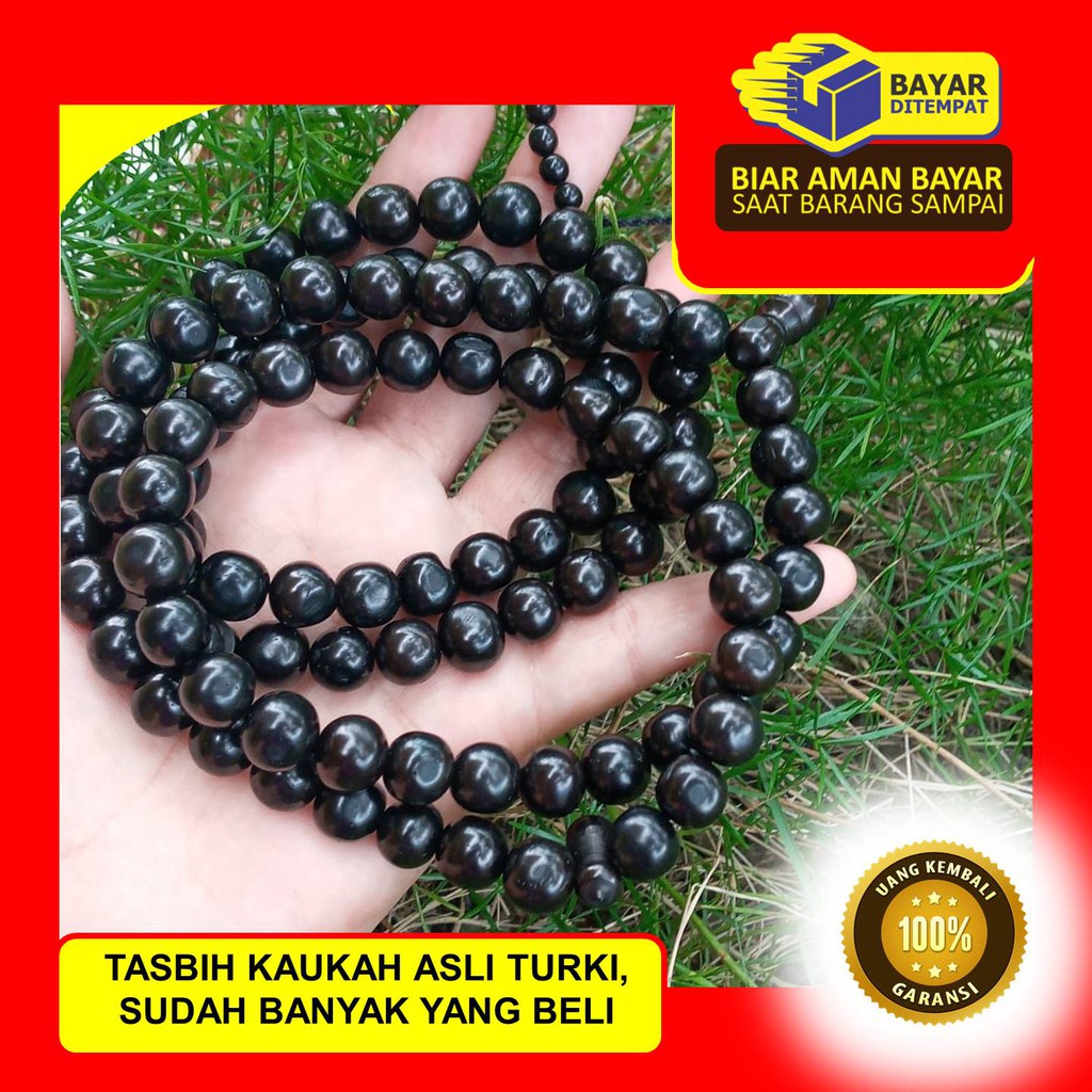 DZIKIR KHUSYUK, TASBIH KOKKA 10 MM ASLI HITAM Kaukah Asli