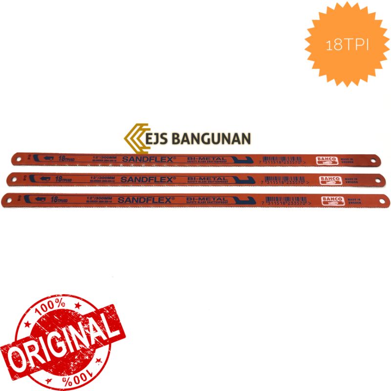 Mata Gergaji Besi Sandflex Bahco Asli / Gergaji Besi Sandflex 12"
