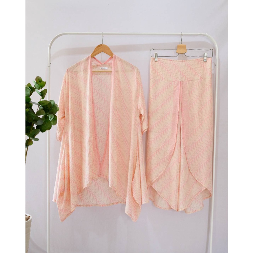 ONE SET BATIK WANITA MODERN SETELAN CELANA PANJANG SET BATIK KULOT BATIK OUTER BATIK