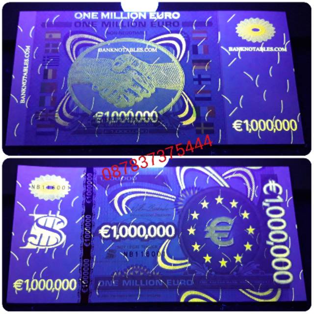 Uang souvenir one million euro 1000000 1.000.000 1 juta salaman