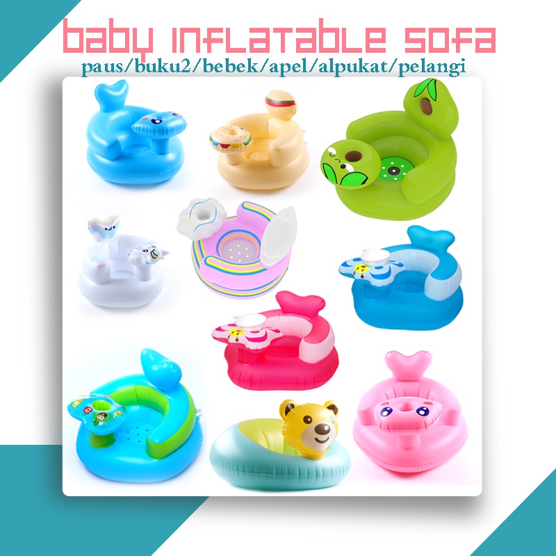 BABYGENIC MALL ready sofa bayi / kursi bayi pompa untuk belajar duduk, makan, main dan mandi ada musik cocok untuk bayi 4 bulan - 3 tahun