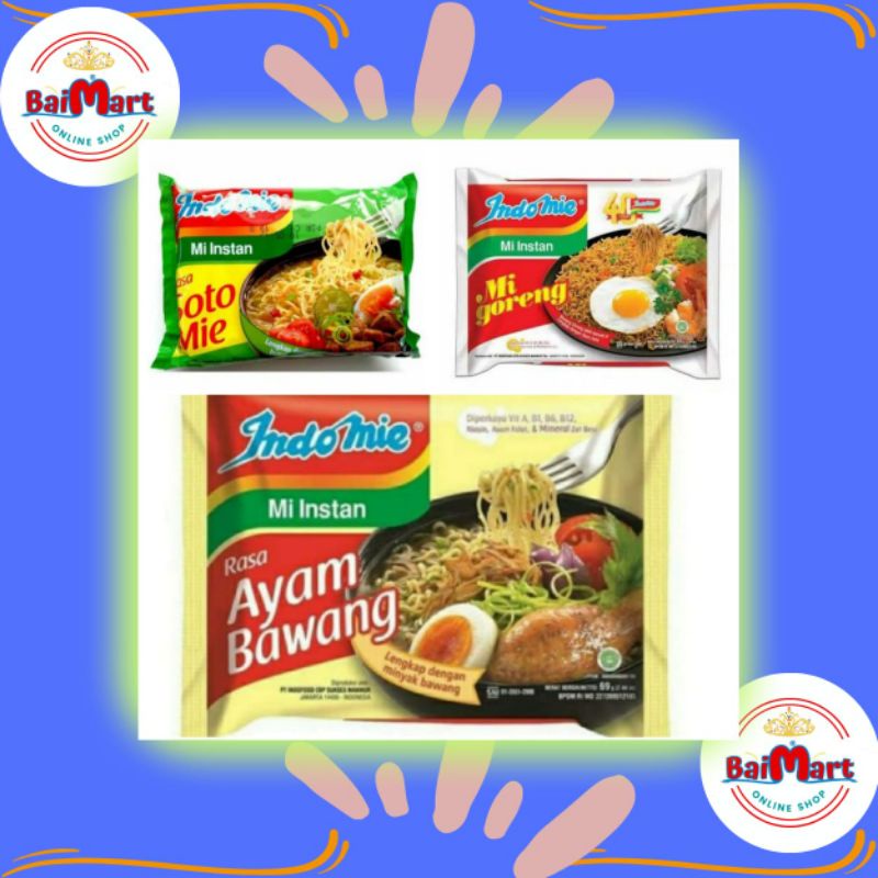 

indomie goreng indomie rebus soto / ayam bawang