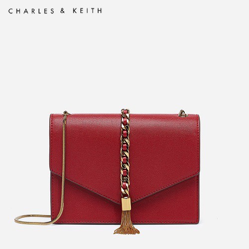 TAS SELEMPANG WANITA CHARLES & KEITH HAND BAG CNK-6032 RED ORIGINAL IMPORT BATAM TERMURAH