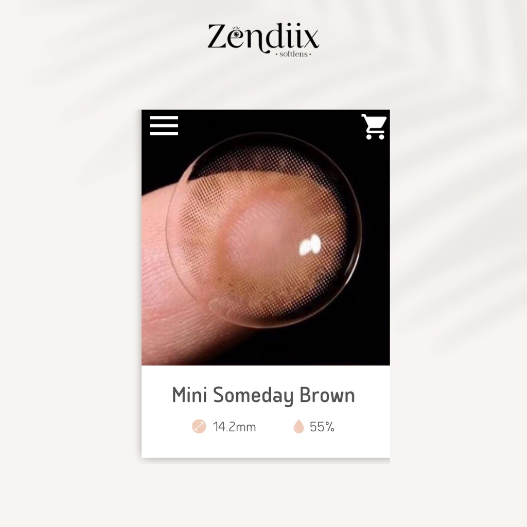Softlens MINI SOMEDAY warna BROWN 14.2mm Normal Beda Minus