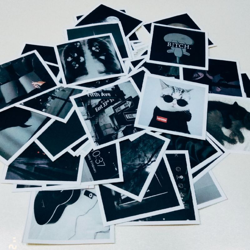 

[ BLACK READY STOCK ] sticker aesthetic freebies Tumblr