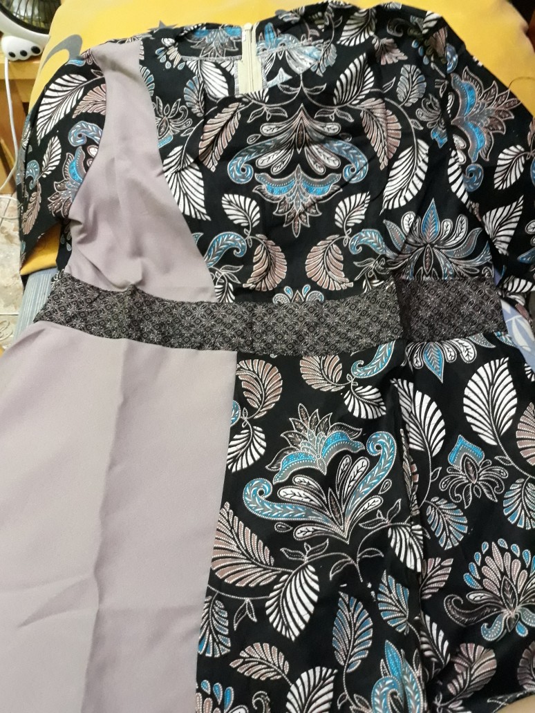 Ori Atasan Blus Batik Wanita Modern Halus Dolby Kombinasi Brokat Polos