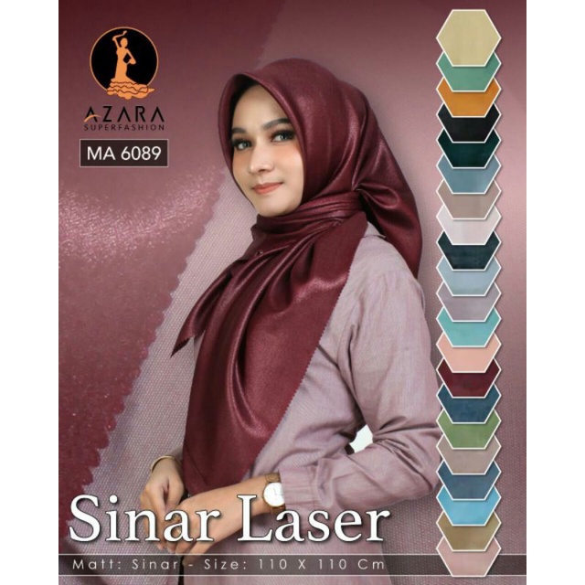 Jilbab Nur Sinar Lasercut glitter glamour glowing luxury plain nora LC by azara  nur sinaran bella s