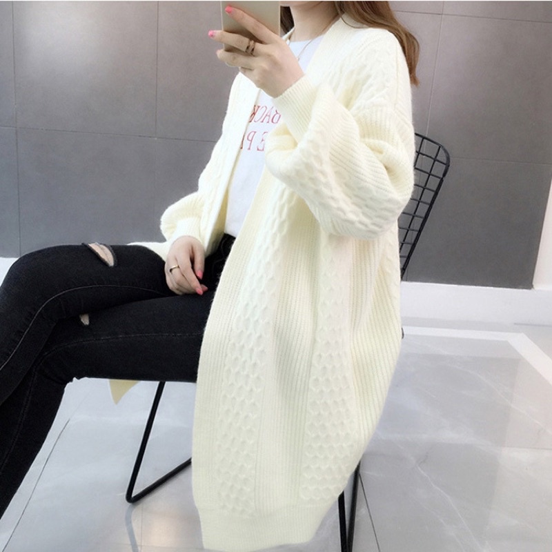 [ Premium Series ] Cable Knit Long Cardigan Import Premium ( Cardigan Panjang Tangan Balon )