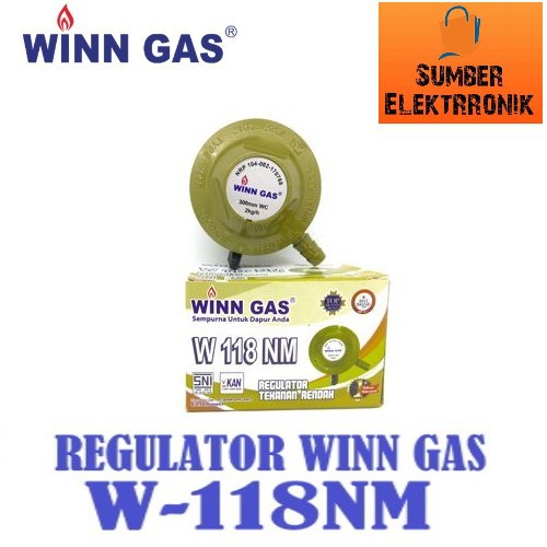 Regulator gas /Kepala gas winn gas 118 Meter dan Non Meter Free Buble plus Garansi