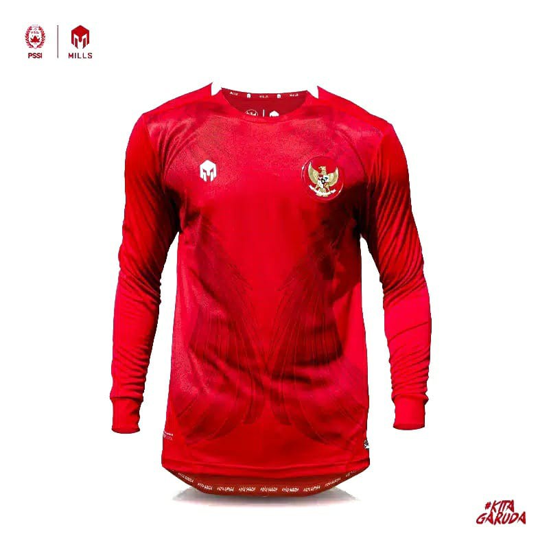 MILLS Timnas Indonesia Jersey Home Player Issue Long Sleeve 1023GR Red