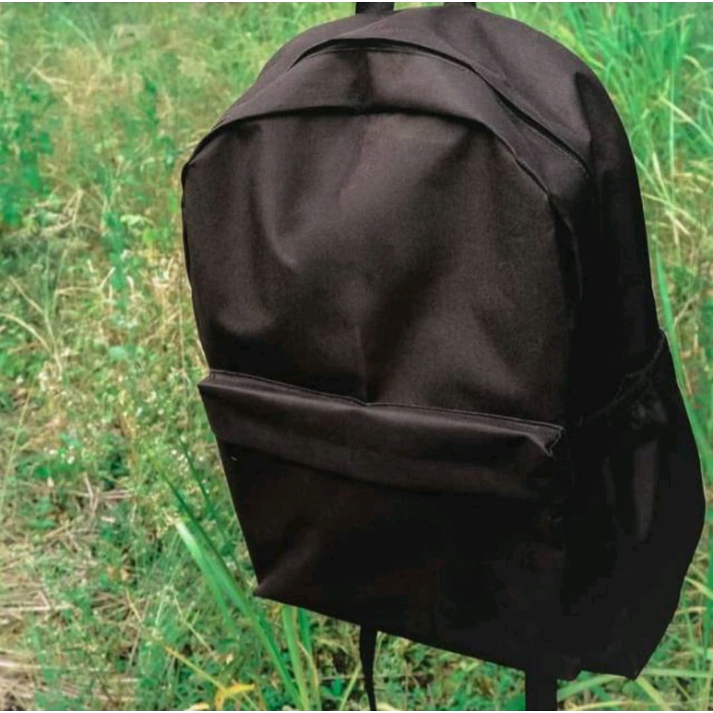 Tas Punggung Pria Warna Hitam - Tas Backpack Ransel Kerja Kuliah Traveling