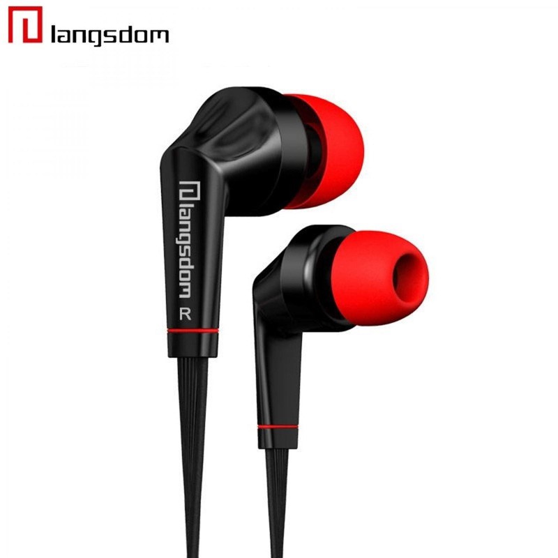 Langsdom Dynamic Super Bass Earphone dengan Mic JM26 3.5 mm Headset