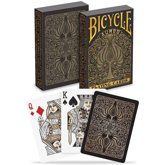 BICYCLE AUREO BLACK playing card kartu remi poker sulap import premium