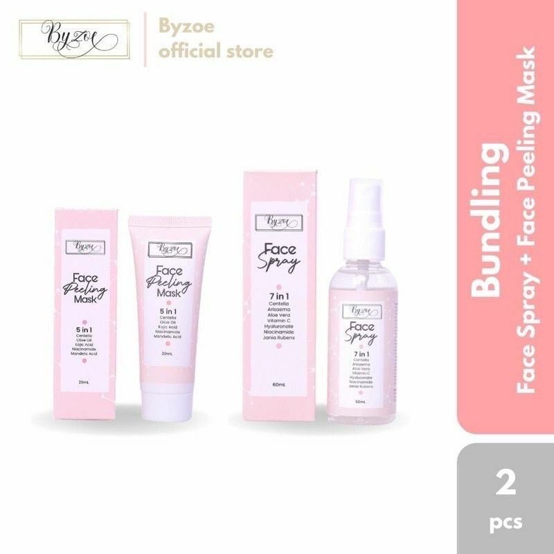 BYZOE 5IN1 FACE PEELING MASK &amp; 7IN1 FACE SPRAY BYZOE BPOM