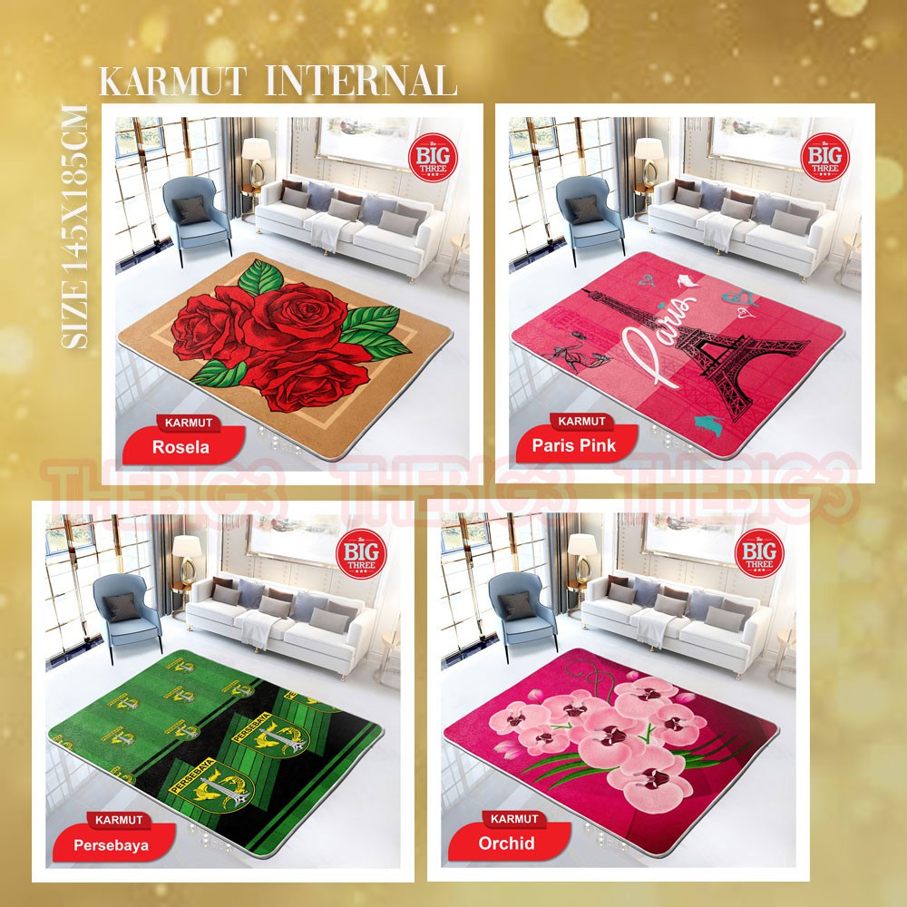 Karpet INTERNAL motif Ninja Celine Jesslyn Willy ALvin Jema Stacko Nancy Shasa Persebaya - KARMUT Karpet Selimut