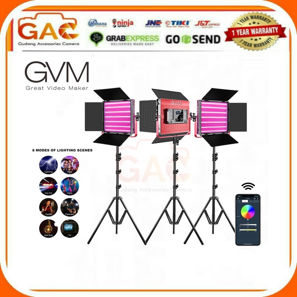 GVM 1200D-RGB-3L Hight Beam Bi-Color &amp; Hight Power 50W LED Video Light