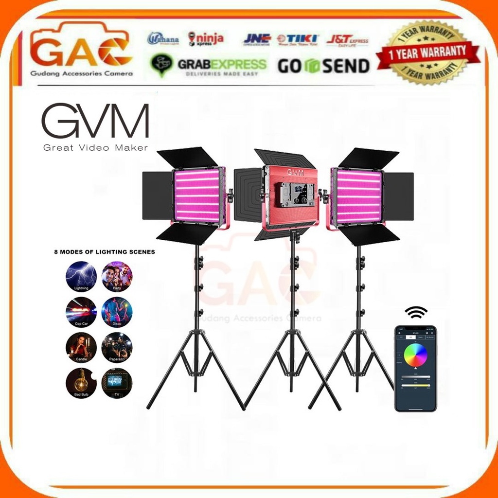 GVM 1200D-RGB-3L Hight Beam Bi-Color &amp; Hight Power 50W LED Video Light