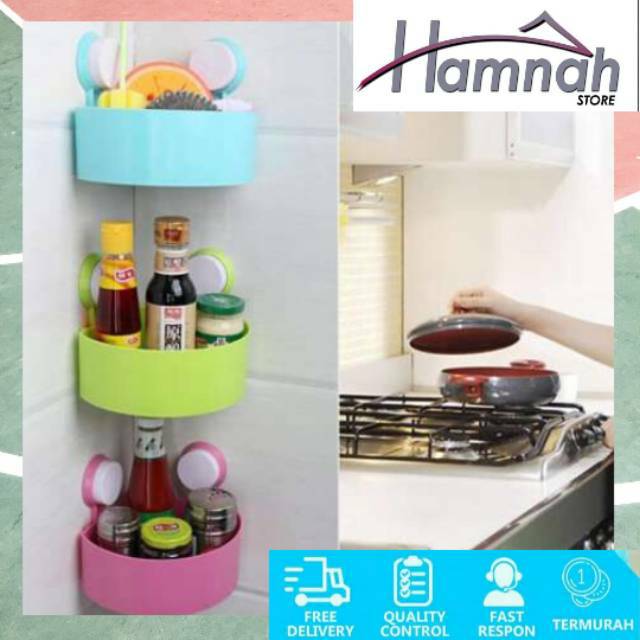 RAK SUDUT KAMAR MANDI,RAK SUDUT DAPUR,RAK SUDUT SERBAGUNA DIPASANG TANPA BOR,TANPA PAKU