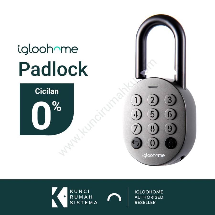 Igloohome Smart Padlock - Gembok Digital , Gembok Kode, Gembok Pin - Hitam